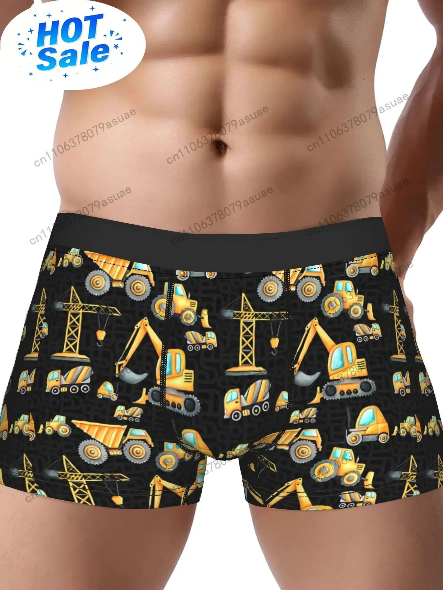 Dump Truck Heavy Equipment - Men's Construction Vehicle Boxer Briefs -