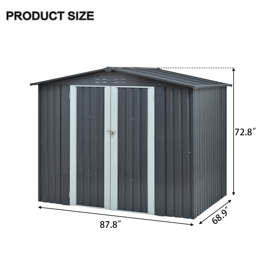 Metal Storage Shed with Double - Heavy Equipment Storage Yard recension och pris