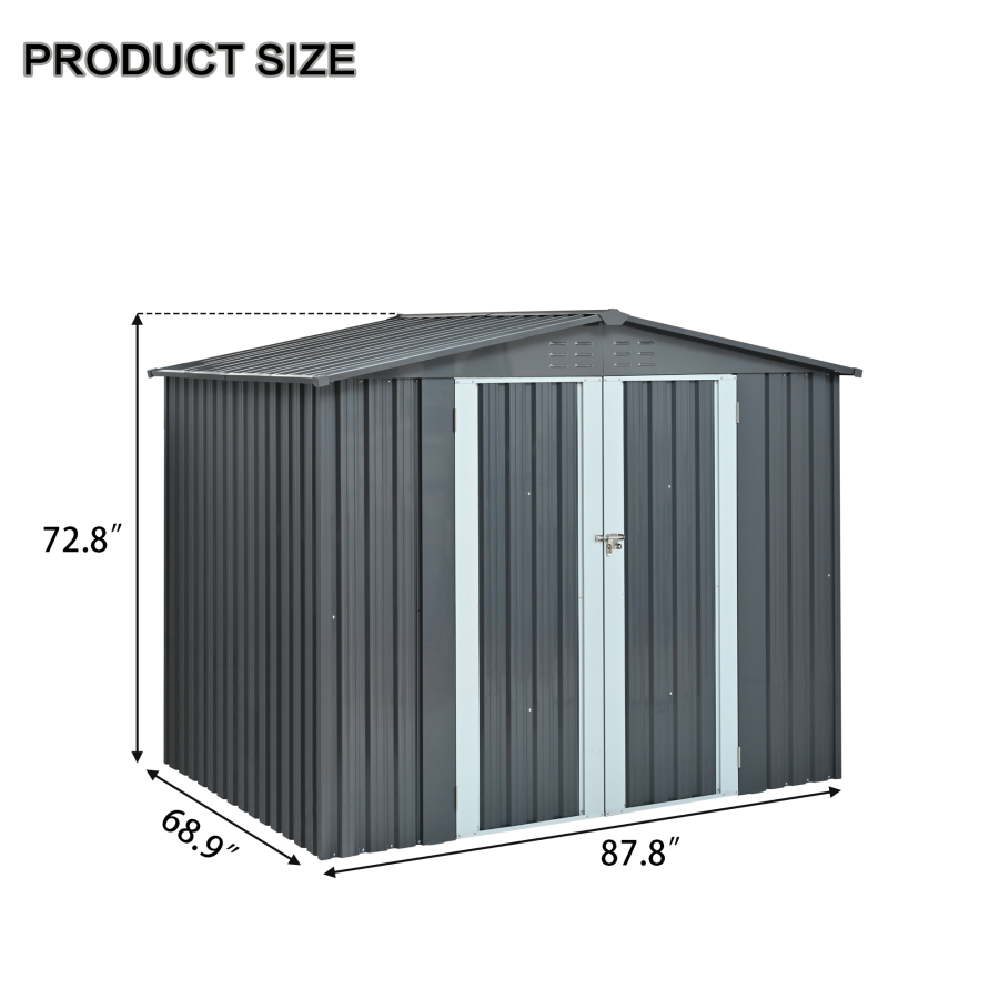 Metal Storage Shed with Double - Heavy Equipment Storage Yard recension och pris